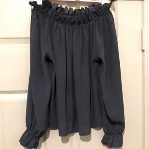 Off shoulder blue blouse